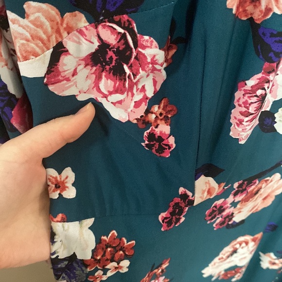 Eliza J matte jersey stretch knit floral print midi dress size 24W - Picture 9 of 13